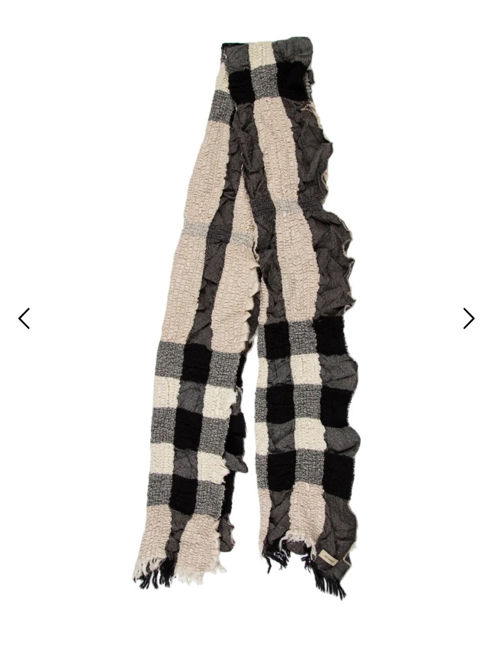 Burberry Check Stripe Scarf Black Ivory Neutral Preppy Luxury Euro Summer